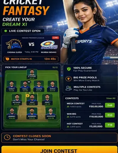 SlotsXoro (777 slots real money) fantasy cricket & matchday visual 3